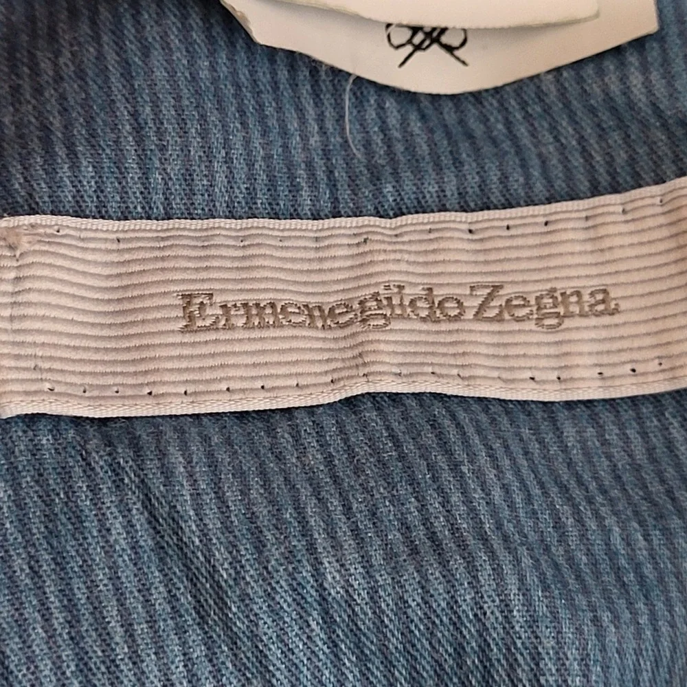 Ermenegildo Zegna Pants Mens 36x30 Teal Blue Cotton Stretch Straight Leg Chinos